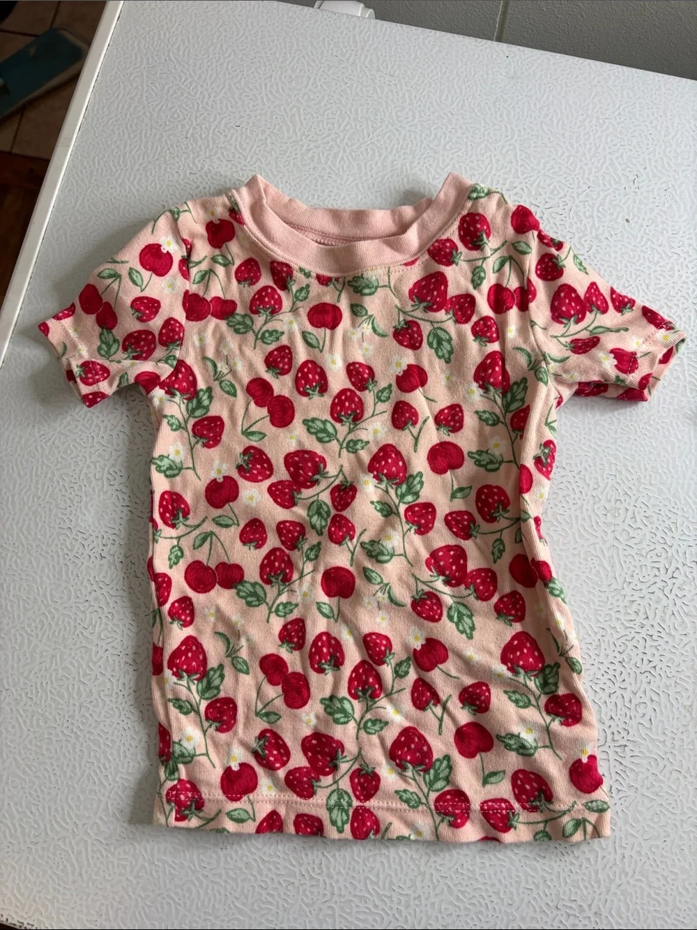 486 - wonder nation Pink Strawberry & Cherry Print Pajama Set